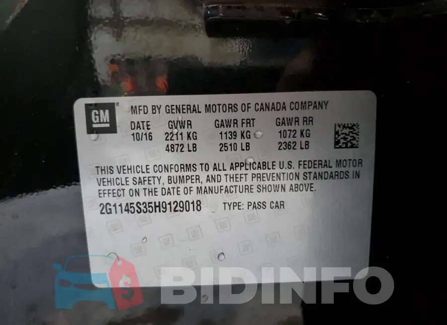 2G1145S35H9129018 Photo# 13