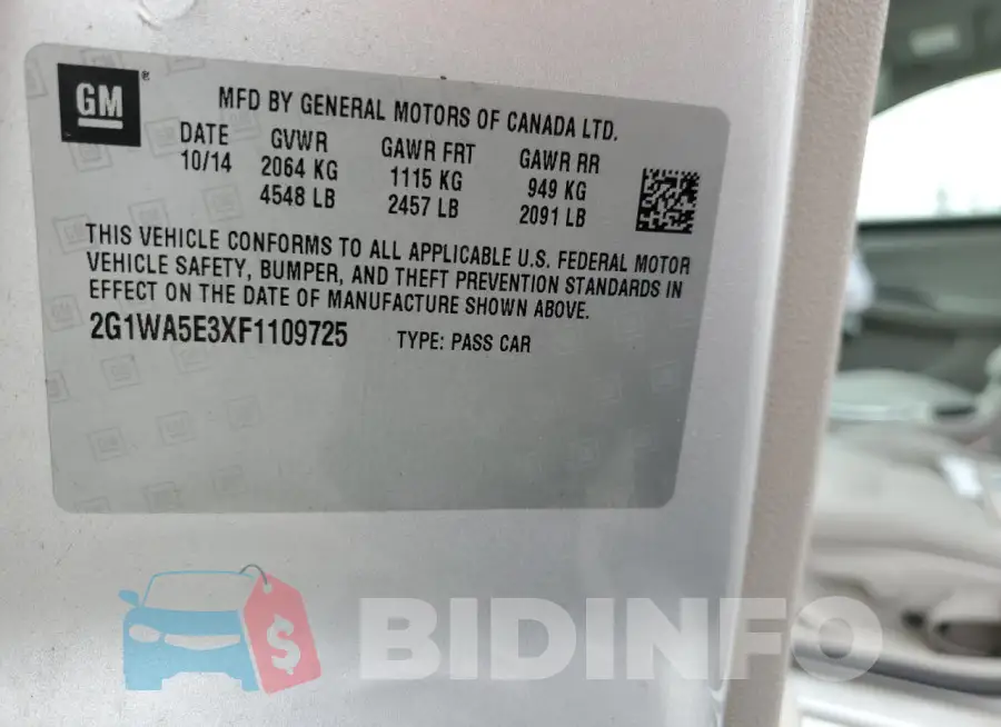 2G1WA5E3XF1109725 Photo# 12
