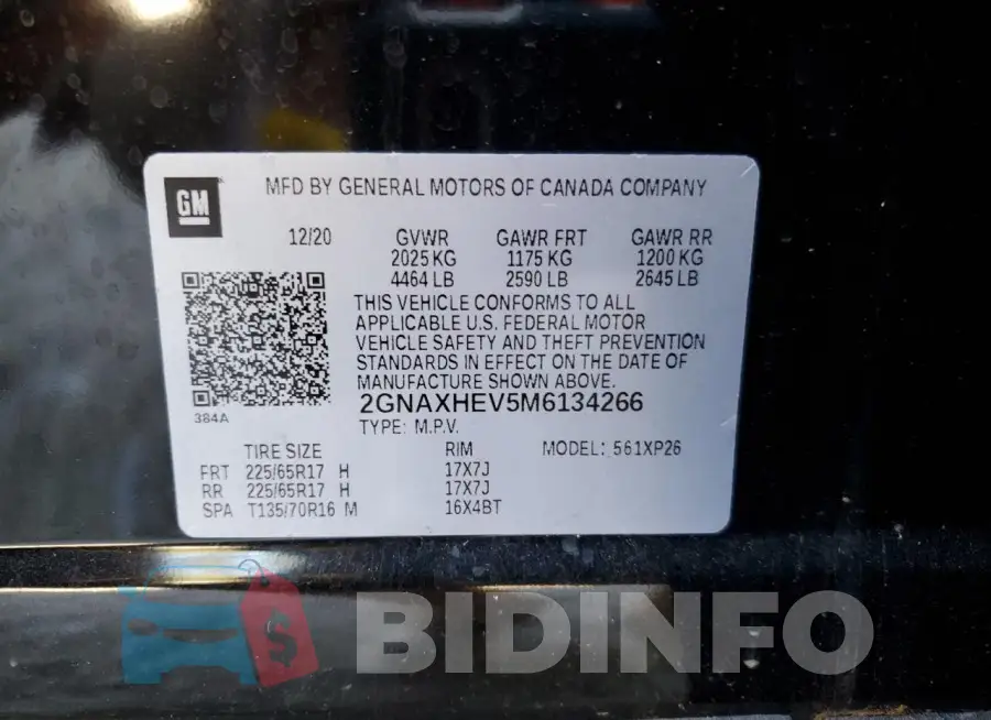 2GNAXHEV5M6134266 Photo# 12