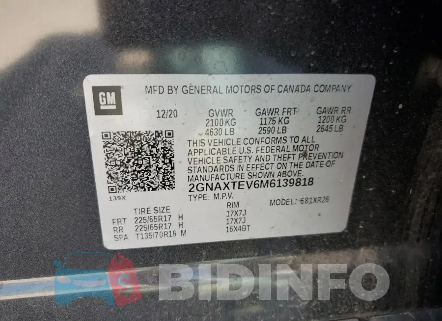 2GNAXTEV6M6139818 Photo# 12