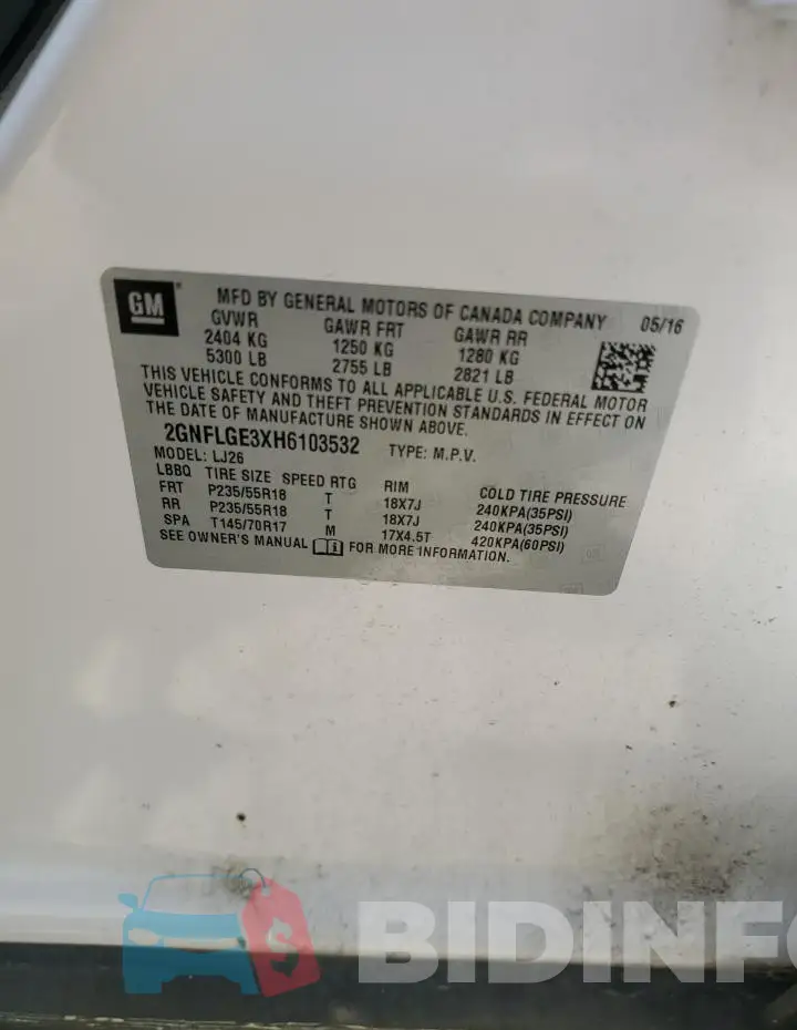2GNFLGE3XH6103532 Photo# 13