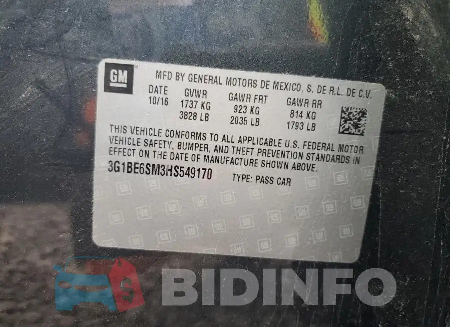 3G1BE6SM3HS549170 Photo# 12