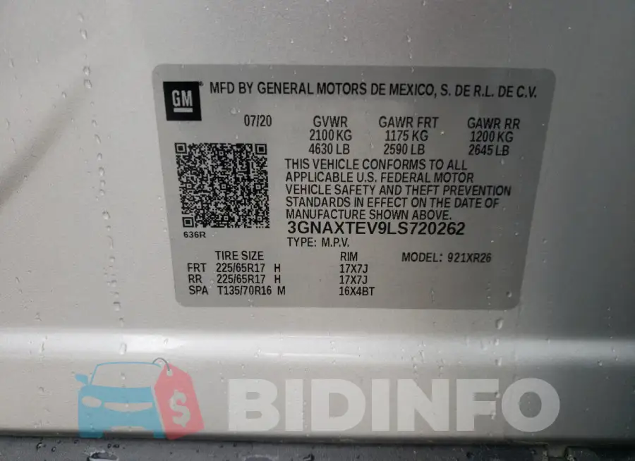 3GNAXTEV9LS720262 Photo# 13