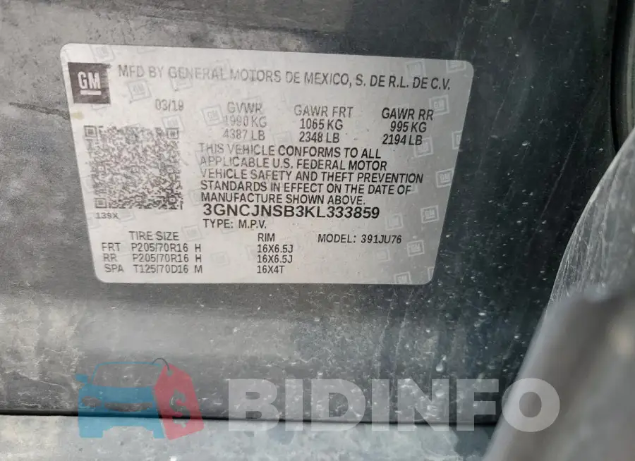3GNCJNSB3KL333859 Photo# 12