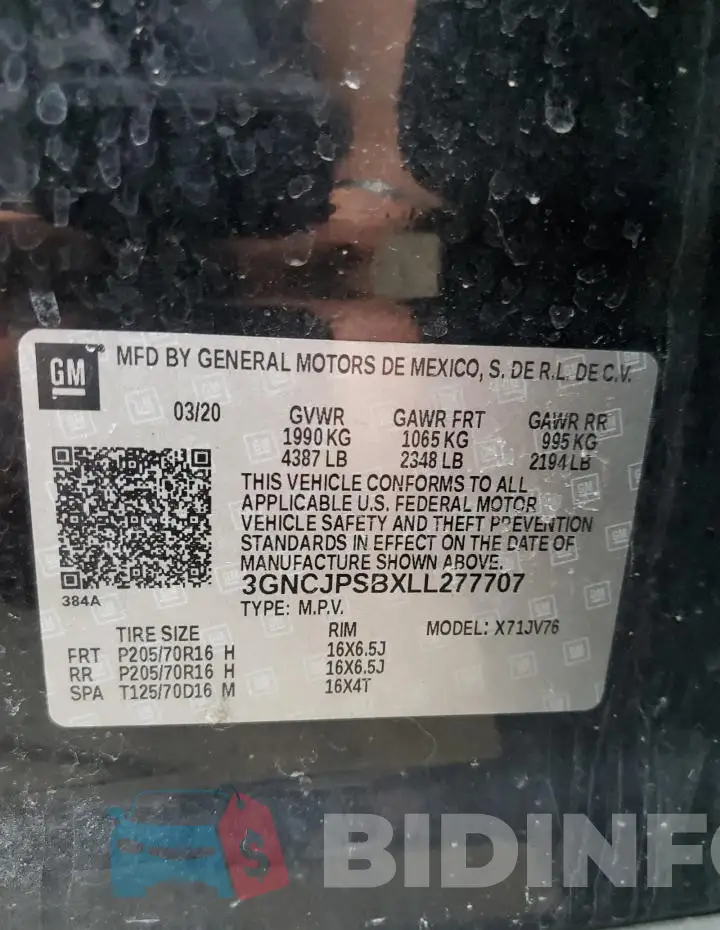3GNCJPSBXLL277707 Photo# 13