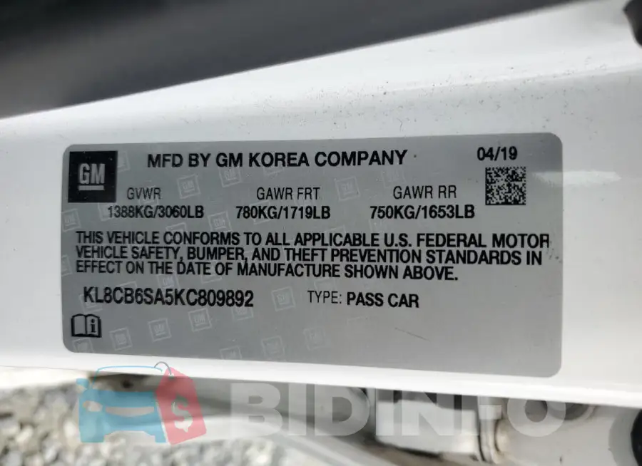 KL8CB6SA5KC809892 Photo# 13