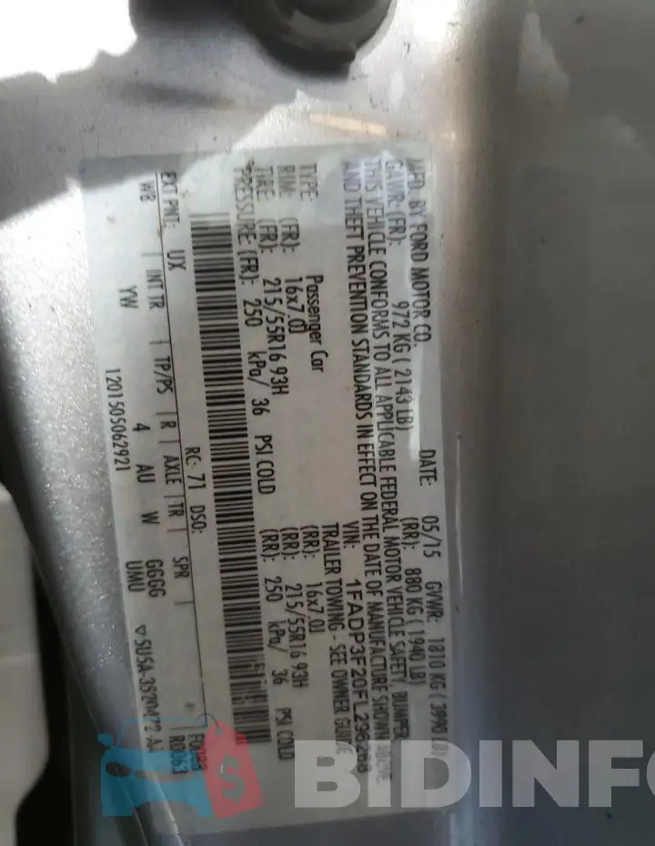 1FADP3F20FL296268 Photo# 12