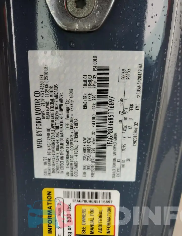 1FAGP8UH6R5116897 Photo# 12
