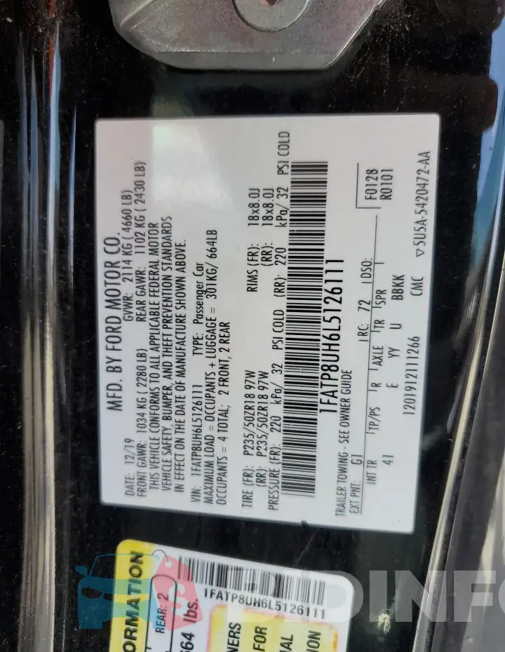 1FATP8UH6L5126111 Photo# 12