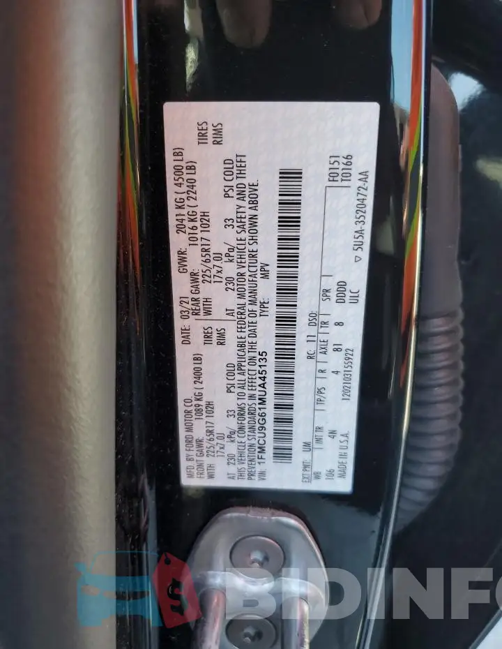 1FMCU9G61MUA45135 Photo# 13