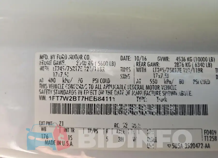 1FT7W2BT7HEB84111 Photo# 10