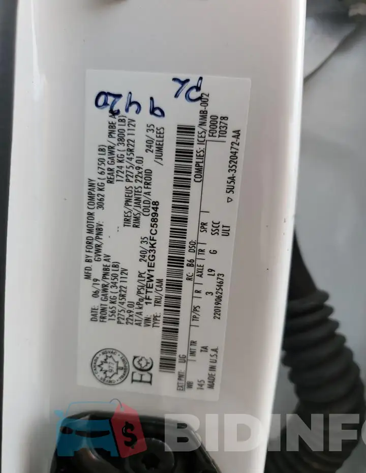 1FTEW1EG3KFC58948 Photo# 12