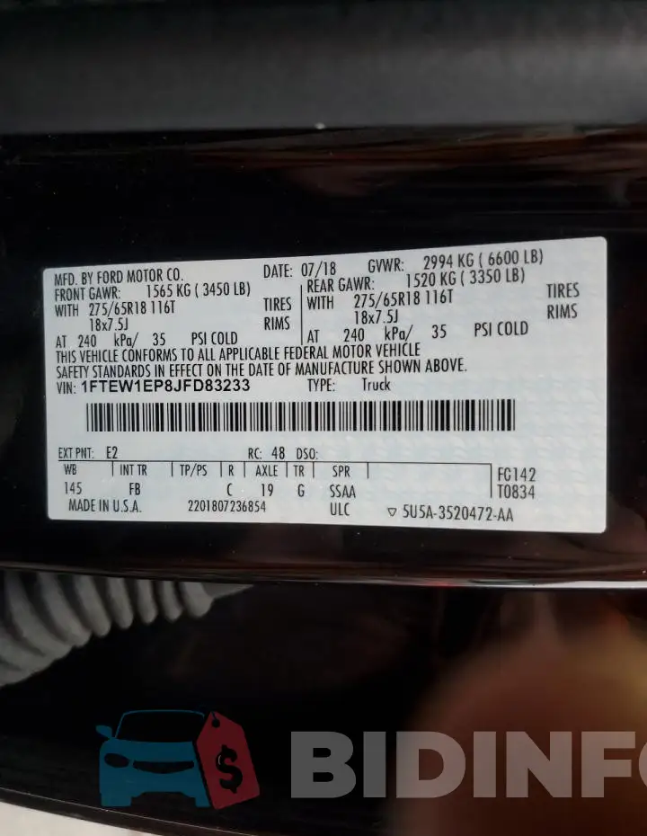 1FTEW1EP8JFD83233 Photo# 12