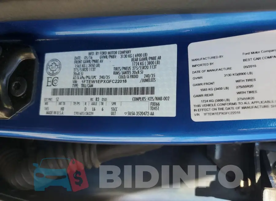 1FTEW1EPXGFC22018 Photo# 12