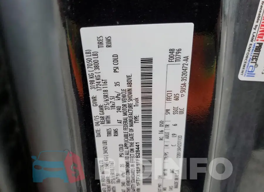 1FTFX1EF1FFB28441 Photo# 12