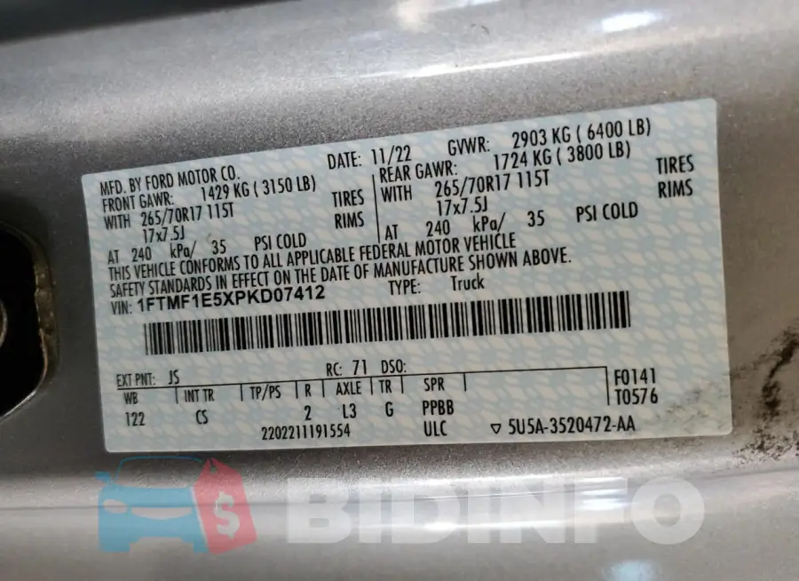 1FTMF1E5XPKD07412 Photo# 12