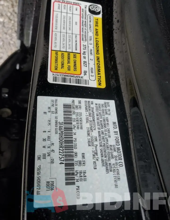 3FA6P0HD0HR227574 Photo# 12