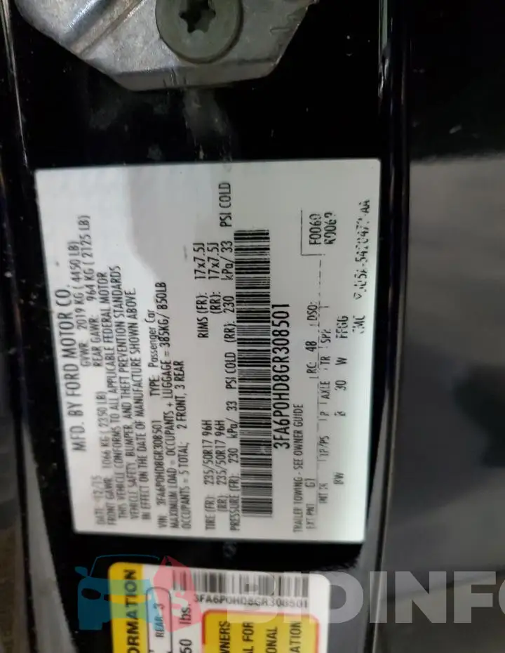 3FA6P0HD8GR308501 Photo# 12