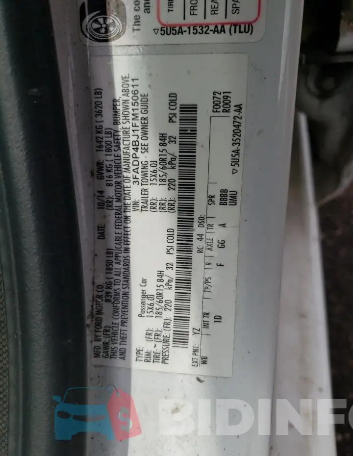 3FADP4BJ1FM150611 Photo# 12