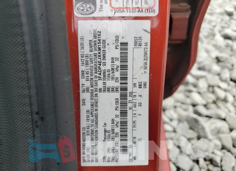 3FADP4EJXKM154162 Photo# 12