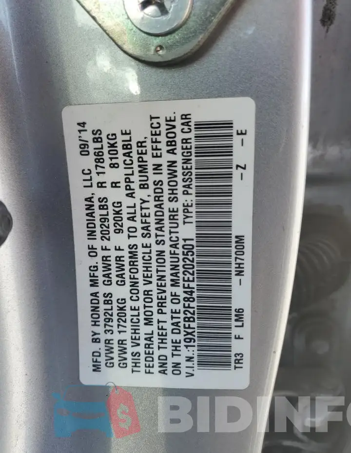 19XFB2F84FE202501 Photo# 12