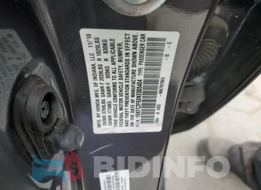 19XFC2F6XKE005404 Photo# 12