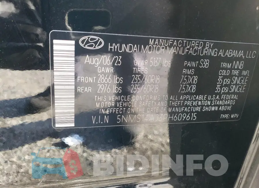 5NMS14AJ3PH609615 Photo# 13
