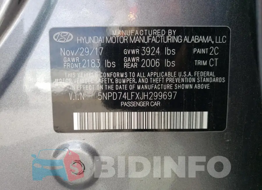 5NPD74LFXJH299697 Photo# 12