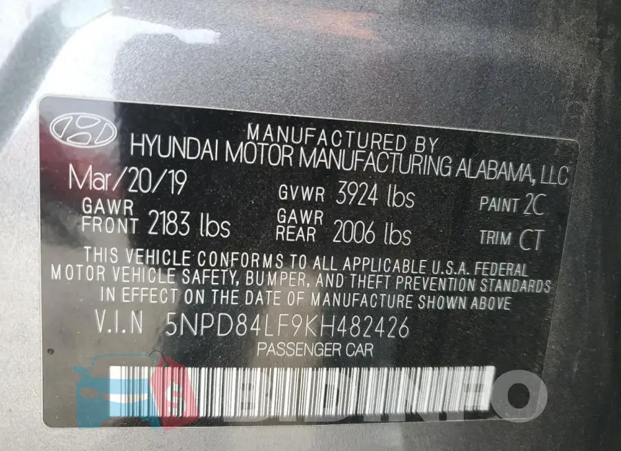 5NPD84LF9KH482426 Photo# 12