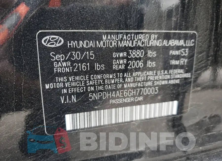 5NPDH4AE6GH770003 Photo# 12