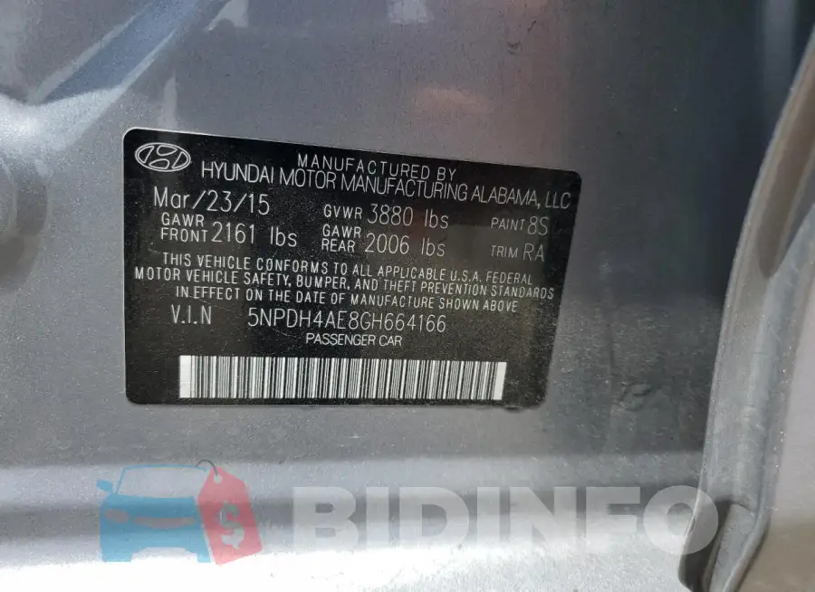 5NPDH4AE8GH664166 Photo# 13