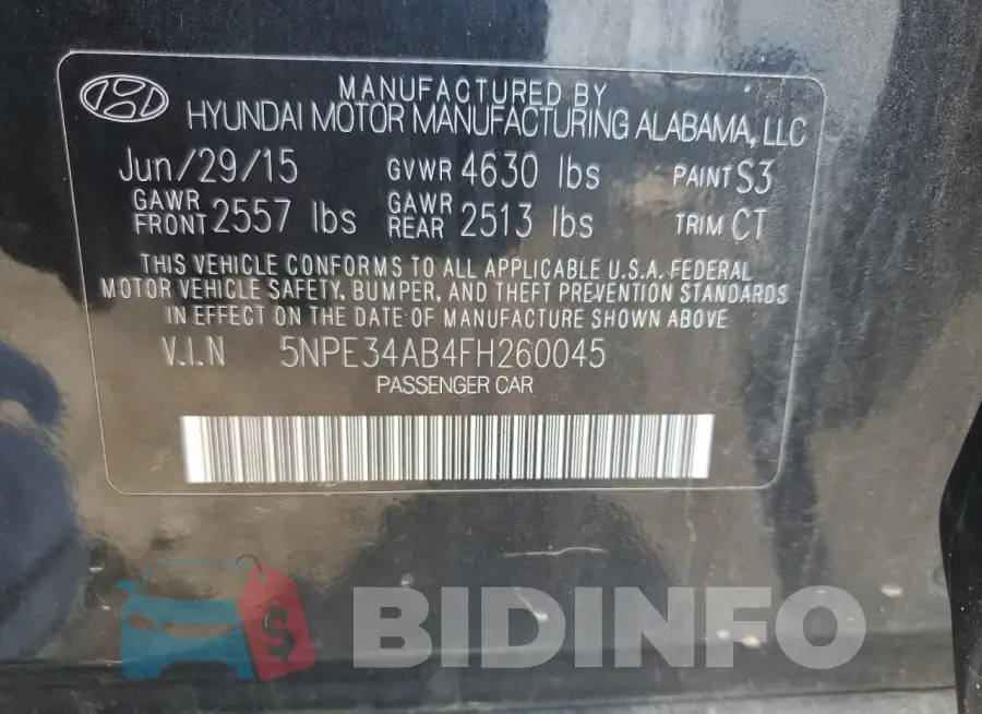5NPE34AB4FH260045 Photo# 12