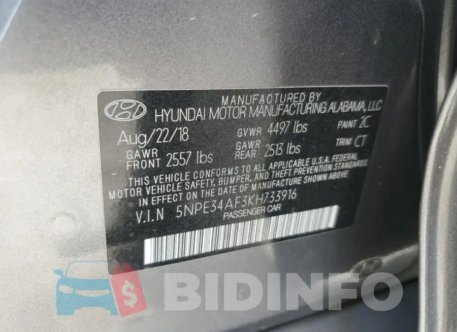 5NPE34AF3KH733916 Photo# 12