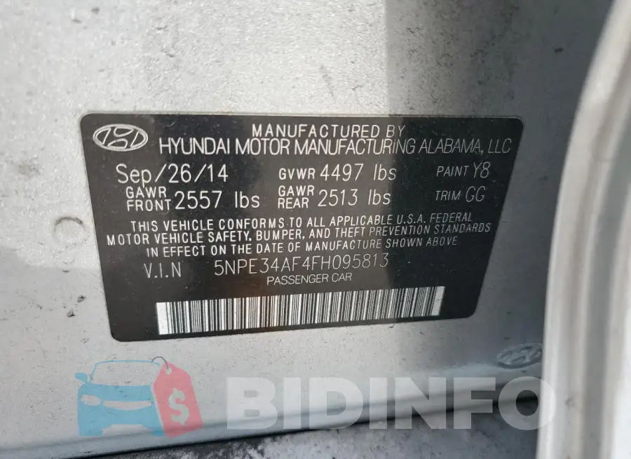 5NPE34AF4FH095813 Photo# 12