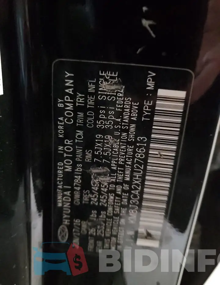 KM8J3CA2XHU278613 Photo# 13