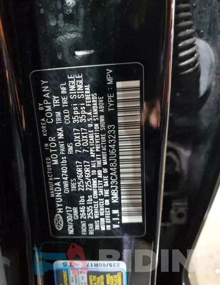 KM8J3CA48JU643233 Photo# 12