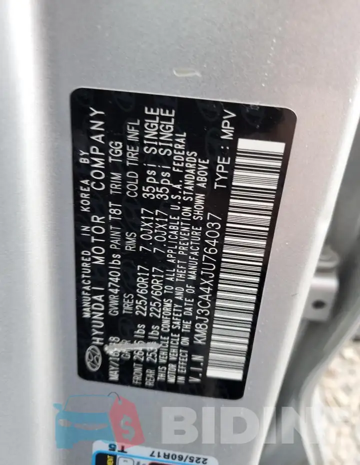 KM8J3CA4XJU764037 Photo# 13