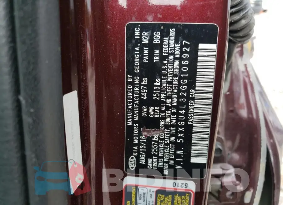 5XXGU4L32GG106927 Photo# 13