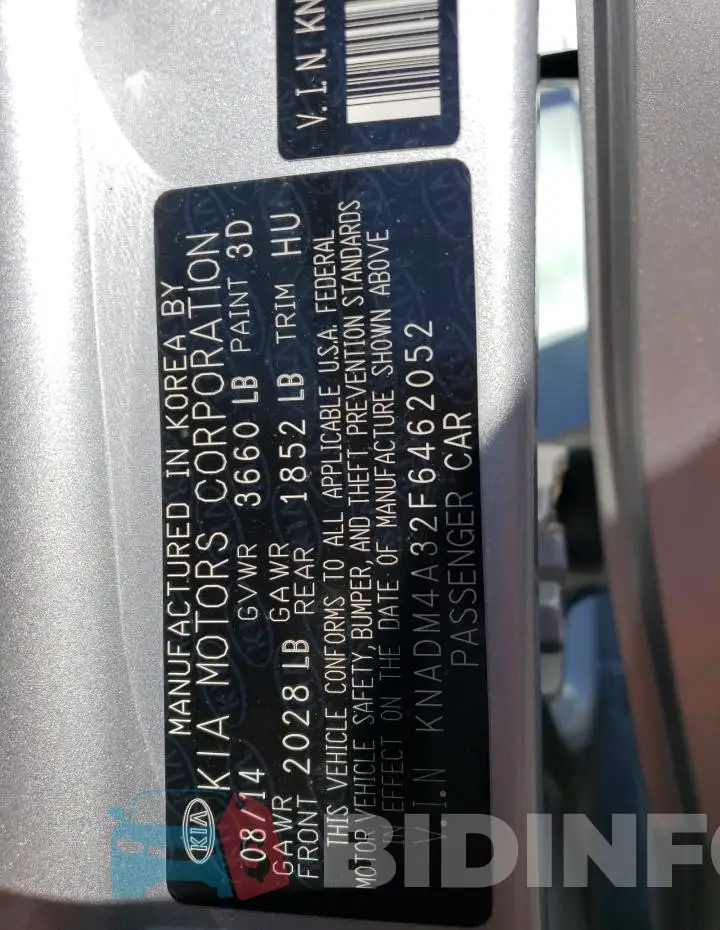 KNADM4A32F6462052 Photo# 12