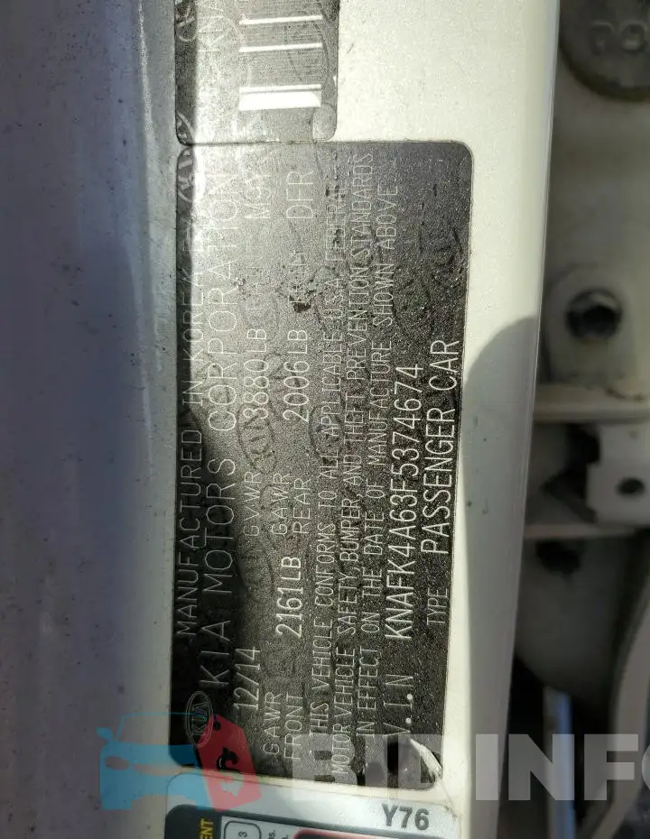 KNAFK4A63F5374674 Photo# 12