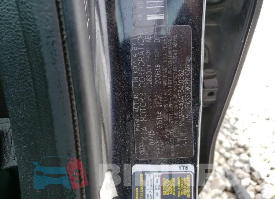 KNAFK4A64F5410582 Photo# 12
