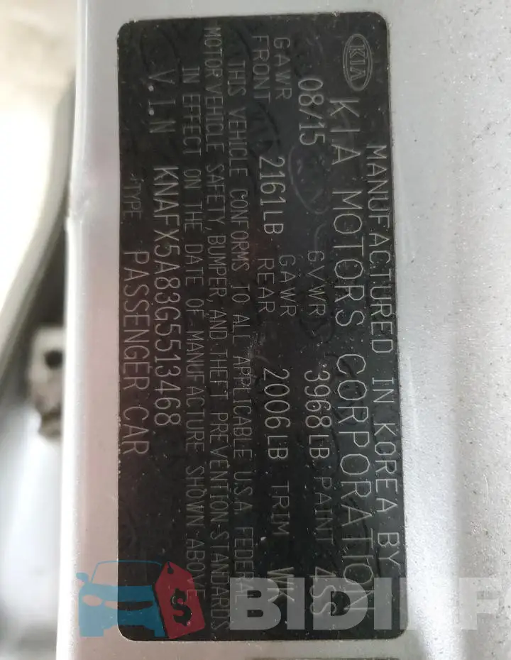 KNAFX5A83G5513468 Photo# 13