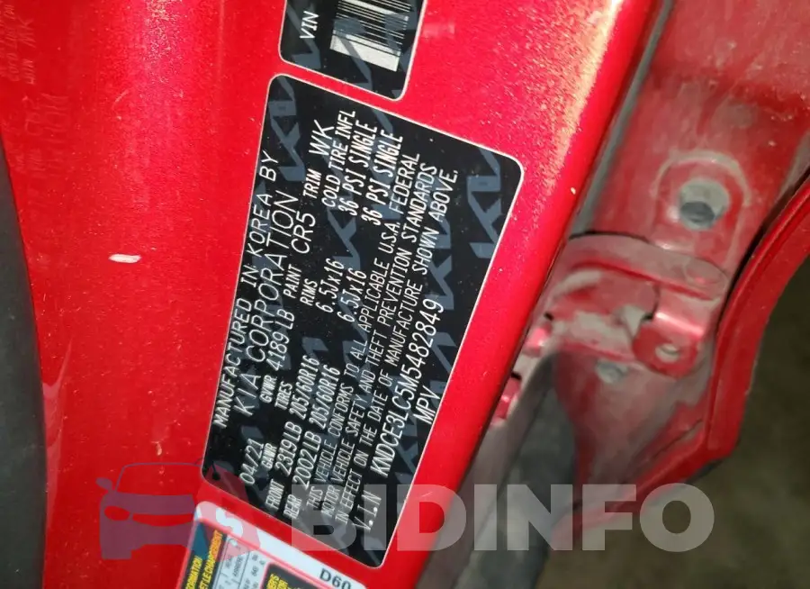 KNDCE3LC5M5482849 Photo# 12