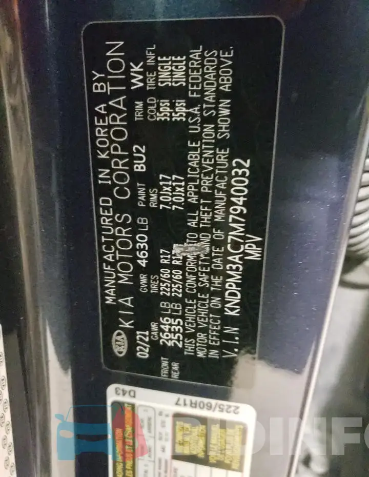 KNDPM3AC7M7940032 Photo# 13