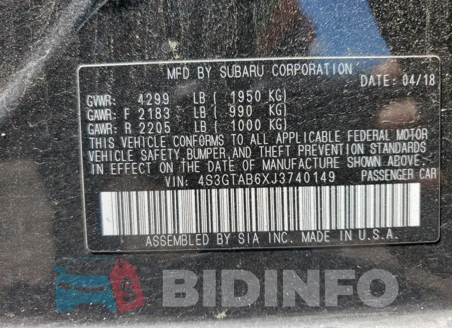 4S3GTAB6XJ3740149 Photo# 13