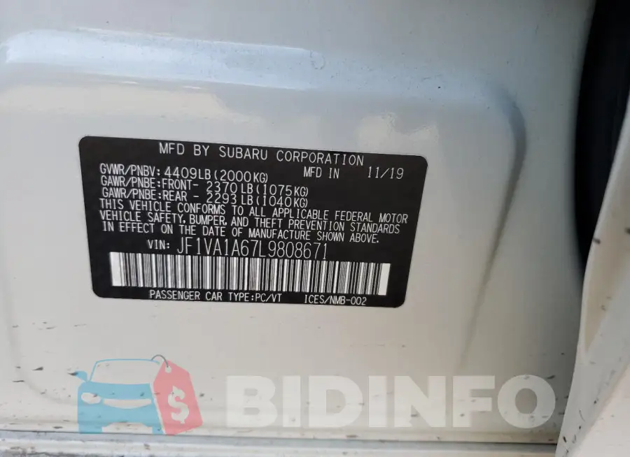 JF1VA1A67L9808671 Photo# 12