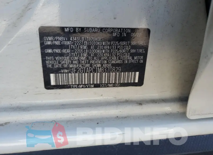 JF2GTAPC1M8370829 Photo# 13