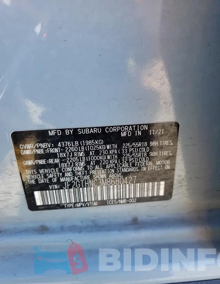 JF2GTHNC3M8680427 Photo# 12
