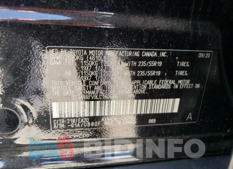 2T3A1RFV9LC140686 Photo# 13