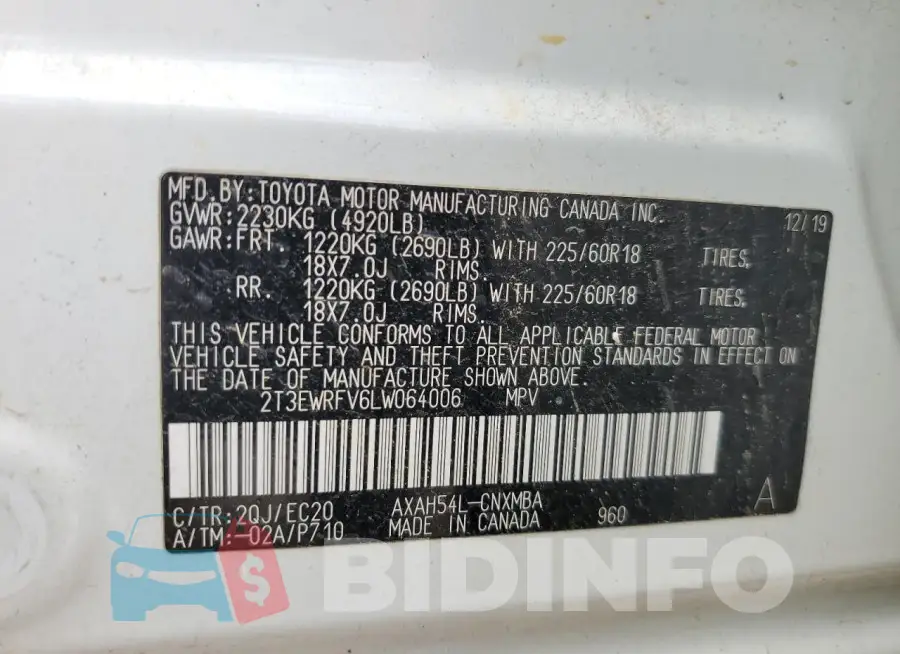 2T3EWRFV6LW064006 Photo# 13